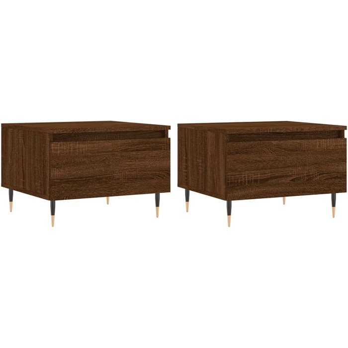 Mesas de centro 2 uds madera ingeniería roble marrón 50x46x35cm - comfortxl