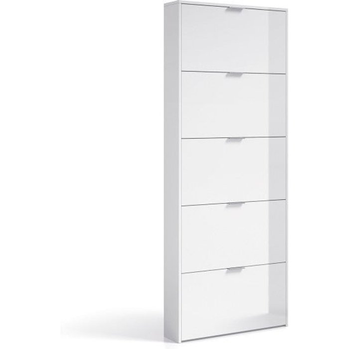 Zapatero con 5 puertas abatibles belvedere- blanco brillo