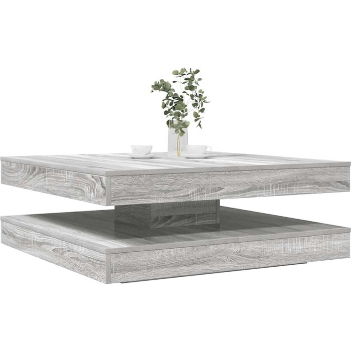 Mesa de centro giratoria 360 grados gris sonoma 90x90x34,5 cm vidaxl