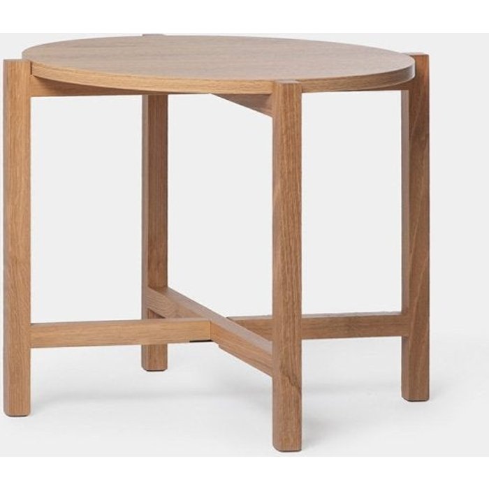 Mesa auxiliar efecto madera natural 56x45 cm