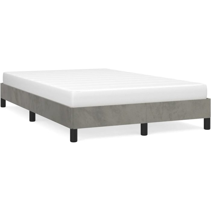 Estructura de cama sin colchón terciopelo gris claro 120x190 cm vidaxl