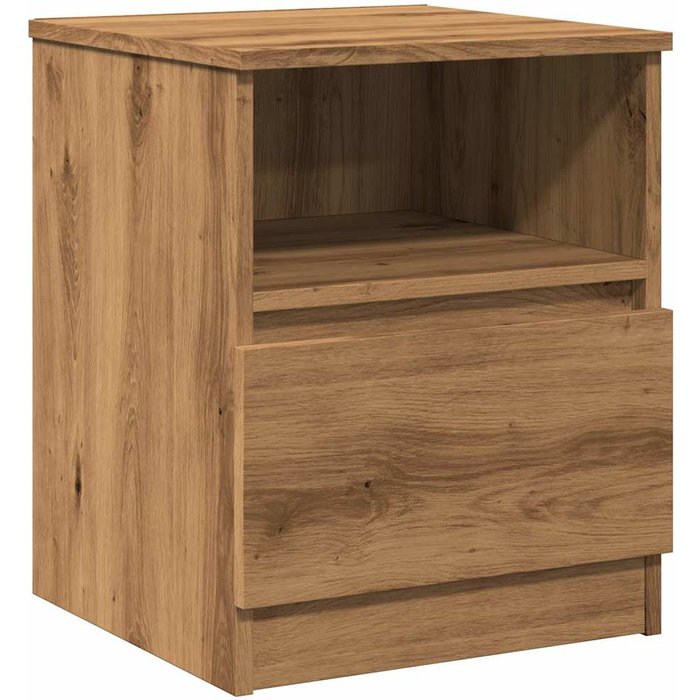 Mesita de noche madera de ingeniería roble artisan 40x40x50 cm - comfortxl