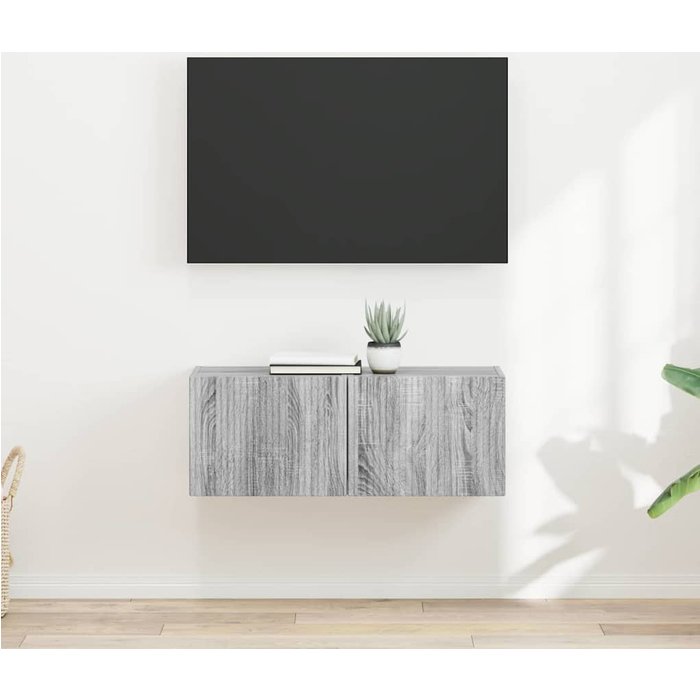Mural de tv para muebles, 2 piezas, gris sonoma, 60 x 31 x 29,5 cm