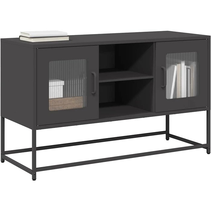 Maison exclusive - mueble para tv de acero negro 100,5x39x60,5 cm