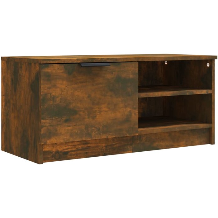 Mueble de tv de contrachapado de roble ahumado 80x35x36,5 cm - comfortxl