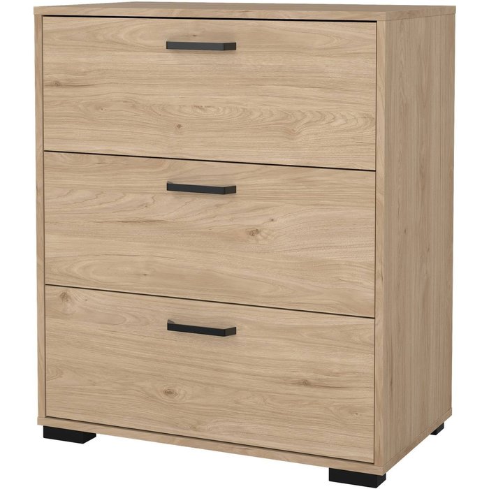 Wellhome cómoda eria con 3 cajones 70,2x39,8x82,7cm color roble