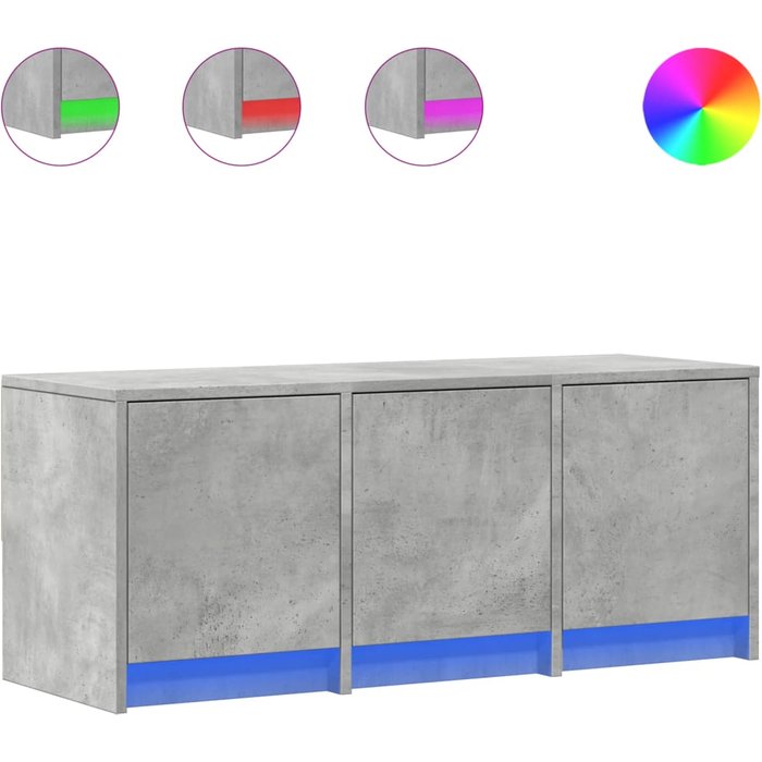 Mueble de tv led madera ingeniería gris hormigón 97x34x40 cm - comfortxl