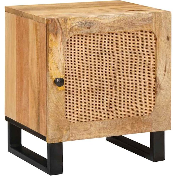 Mesita de noche natural, 40 x 33 x 46 cm