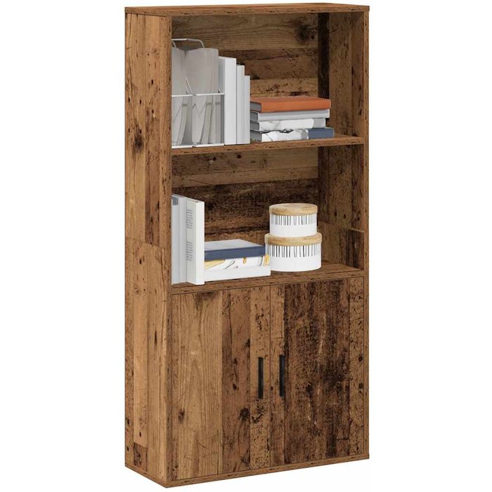 Librería de madera reciclada, 60x24x120 cm, madera de ingeniería. - pangivo