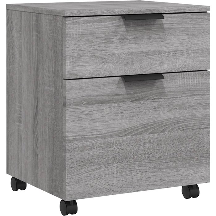 Archivador ruedas madera contrachapada gris sonoma 45x38x54 cm