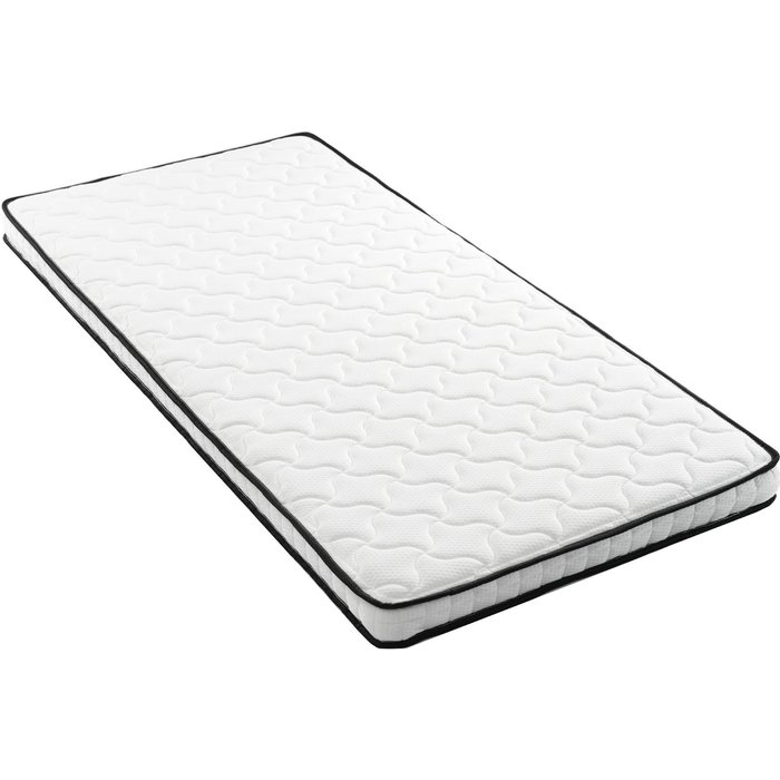 Colchón de muelles 90 x 200 cm - 10 cm de grosor - firmeza h3 - blanco