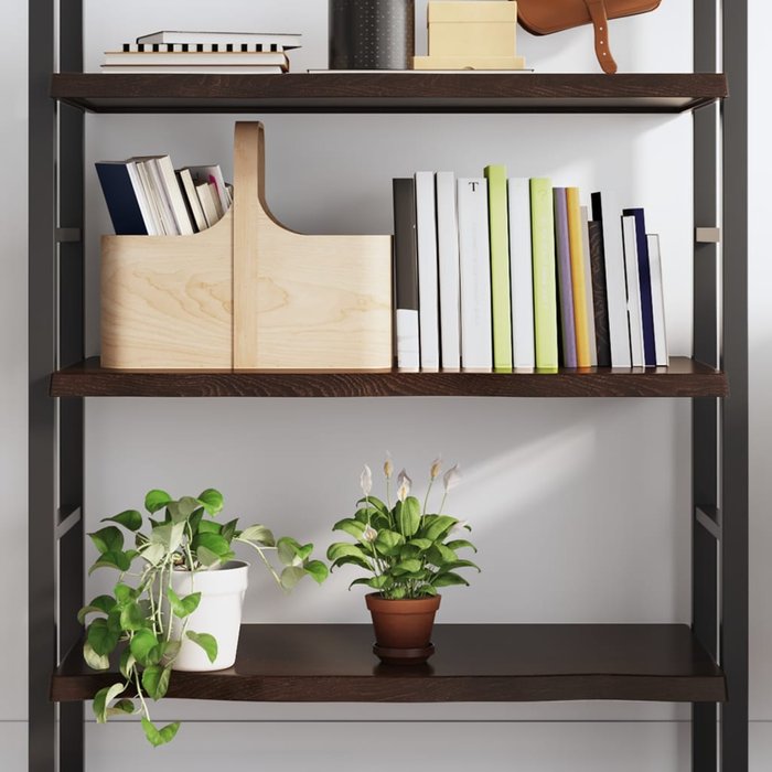 Estante pared madera roble tratada marrón oscuro 100x50x(2-4)cm- comfortxl