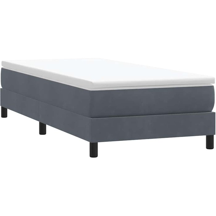 Maison exclusive - cama box spring sin colchón terciopelo gris oscuro 90x210 cm