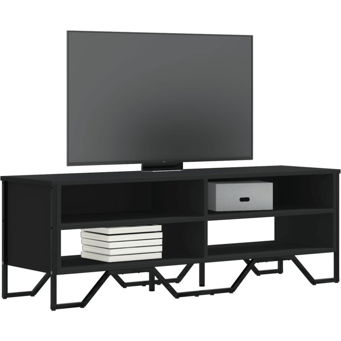 Mueble tv negro 122x34x41 cm de madera contrachapada