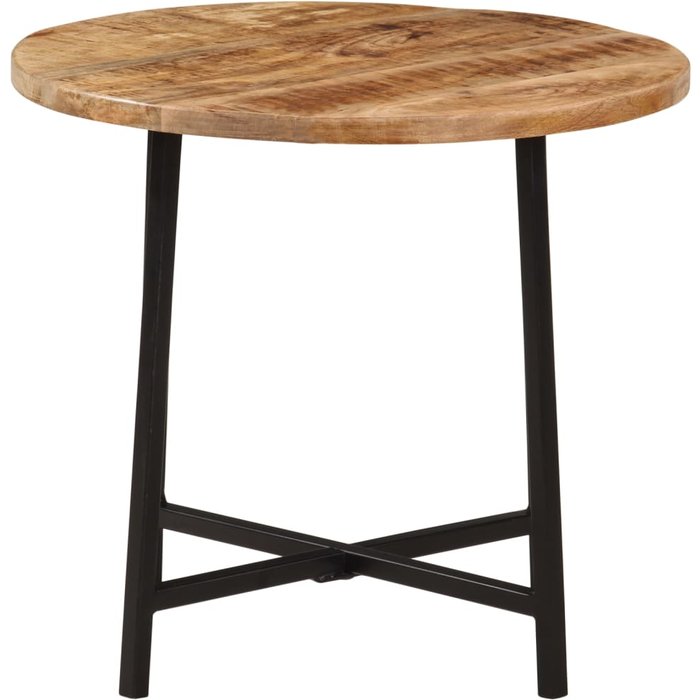 Mesa de centro en hierro y madera maciza de mango 45x45x40 cm - comfortxl