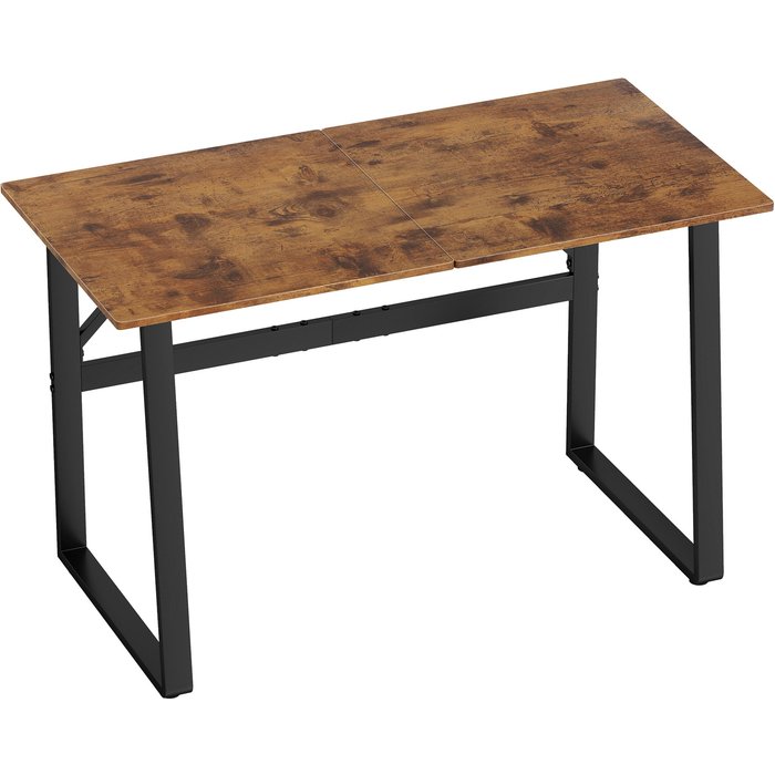 Escritorio homcom melamina de madera, acero marrón rústico 120x60x76 cm