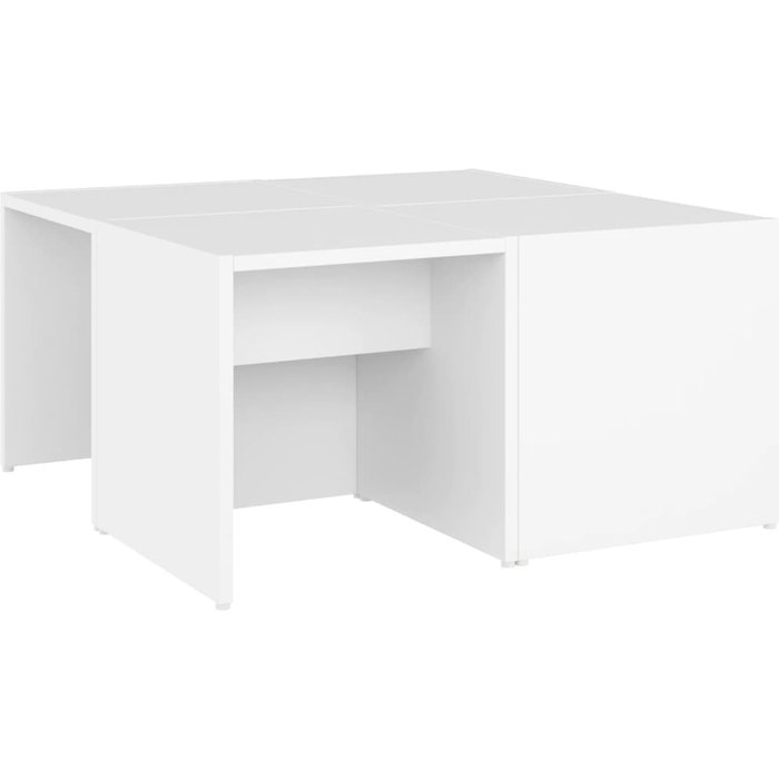 Mesas de centro 4 pzas madera contrachapada blanco 33x33x33 cm - comfortxl