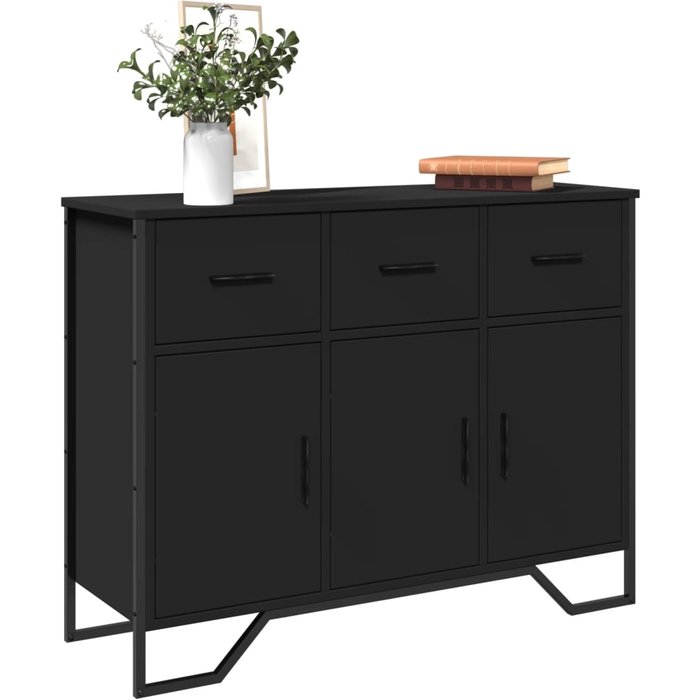 Aparador madera de ingeniería negro 97x32,5x74,5 cm vidaxl