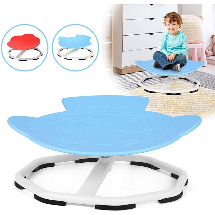 Silla giratoria sensorial para niños con base antideslizante pp azul