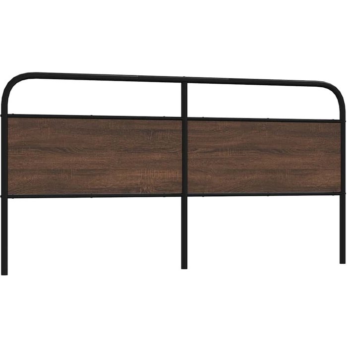 Cabecero de roble marrón 180 cm acero y madera contrachapada
