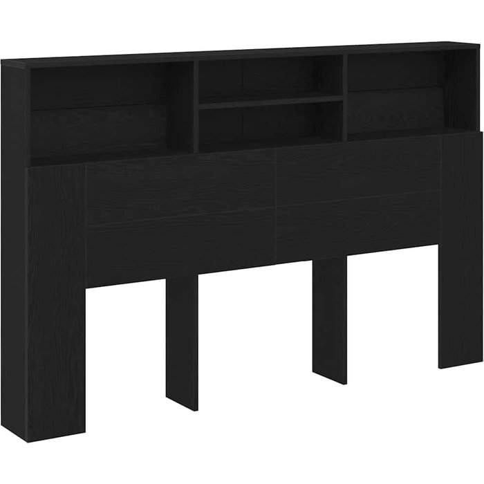 Cabecero cama - mueble cabecero con armario roble negro 160 x 19 x 103,5 cm