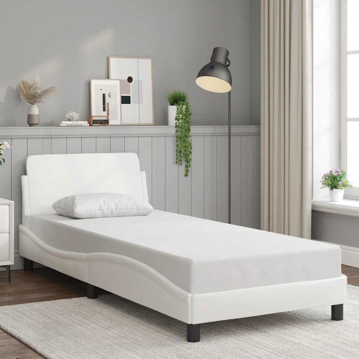 Estructura de cama dover cuero sintético blanco 80x200 cm vidaxl