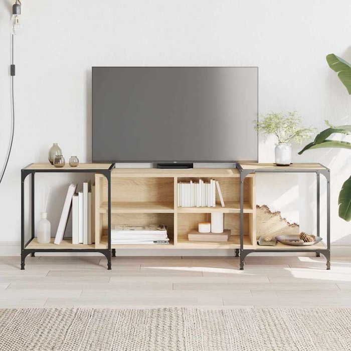 Mueble de tv de roble sonoma, 153x37x50 cm, madera de ingeniería