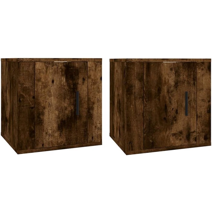 Muebles tv de pared 2 uds roble ahumado 40x34,5x40 cm