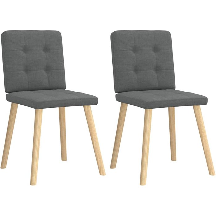 Pack 2 uds sillas de comedor | silla de cocina tela gris oscuro cfw20349