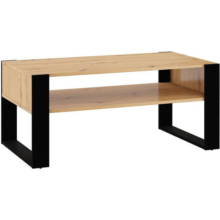 Mesa de centro 110 cm nouka madera y negro