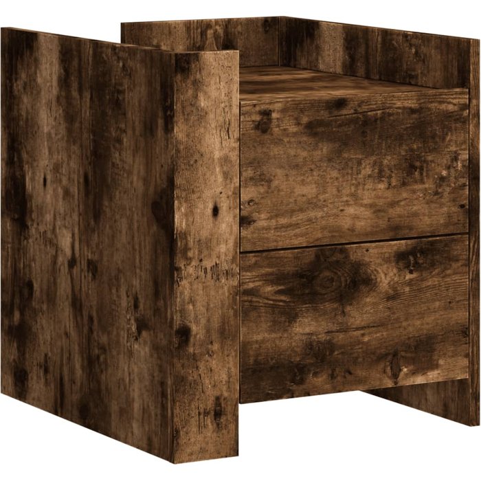 Mesita de noche madera de ingeniería roble ahumado 45x50x50 cm - comfortxl