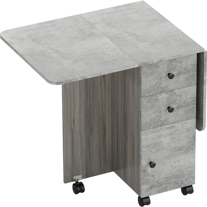 Mesa plegable comedor homcom melamina de madera gris 120x60x76.5 cm 835-679mx