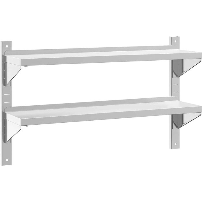 Estante de pared acero inoxidable plateado 100x23,5x60 cm - comfortxl