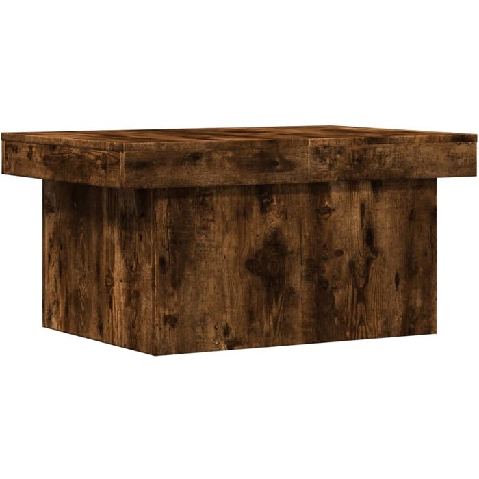Mesa de centro de madera laminada de roble ahumado 80x55x40 cm - comfortxl