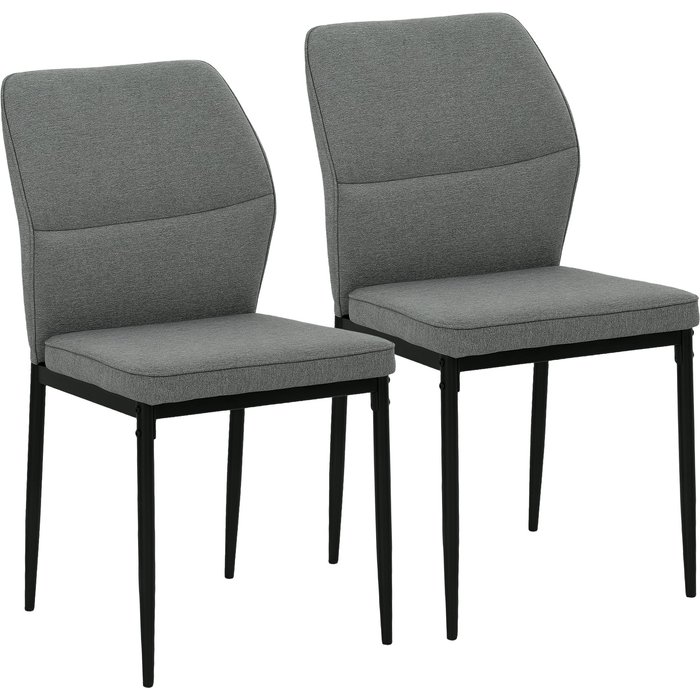 Juego 2 sillas comedor modernas gris 45x57x86cm asiento acolchado patas acero