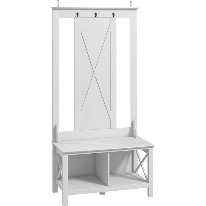 Perchero con zapatero homcom mdf blanco 80.5x40x168 cm 837-329v00wt