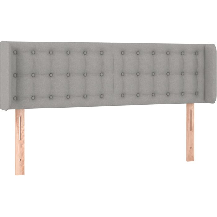 Cabecero cama - mueble cabecero de tela gris claro 147x16x78/88 cm