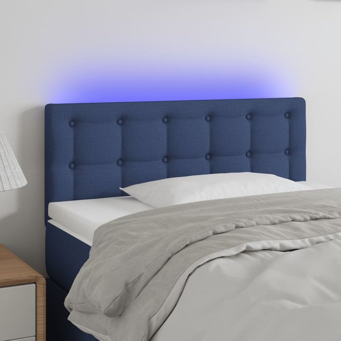 Maison exclusive - cabecero con led de tela azul 90x5x78/88 cm