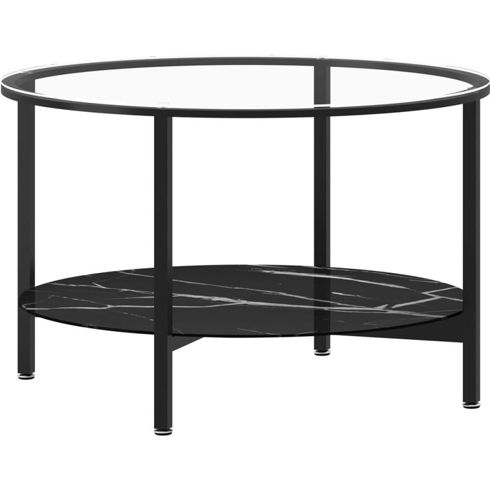 Mesa de centro de cristal templado negro efecto mármol dec032585