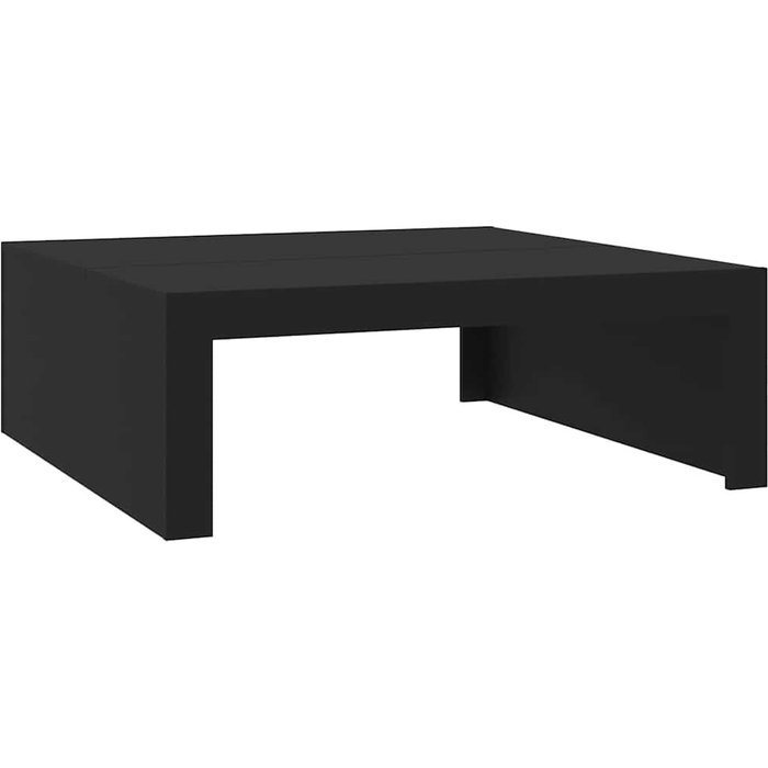 Mesa de centro de contrachapado negro 100x100x35 cm - comfortxl