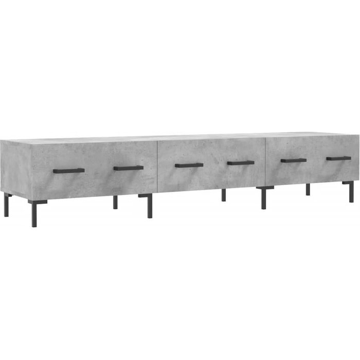 Mueble tv gris cemento 150x36x30 cm madera contrachapada