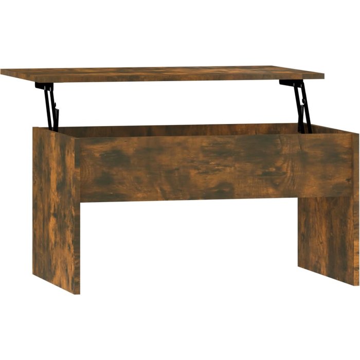 Mesa de centro de madera laminada de roble ahumado 80x50,5x41,5 cm - comfortxl