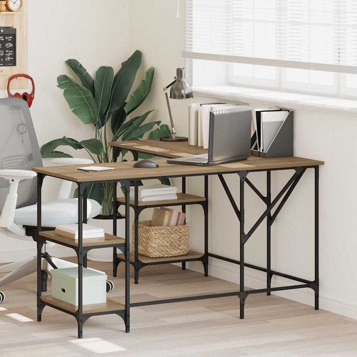 Escritorio roble artesanal 139 x 139 x 75 cm