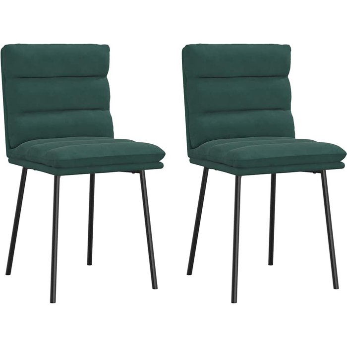 Vidaxl sillas de comedor 2 unidades terciopelo verde oscuro