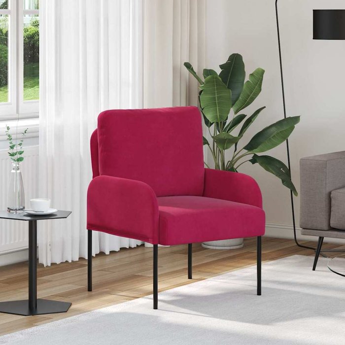 Sofás con cojín 55cm rojo vino madera contrachapada vidaxl