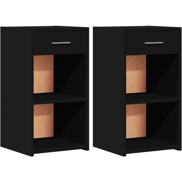 Mesitas de noche 2 uds madera de ingeniería negro 35x34x65 cm - comfortxl