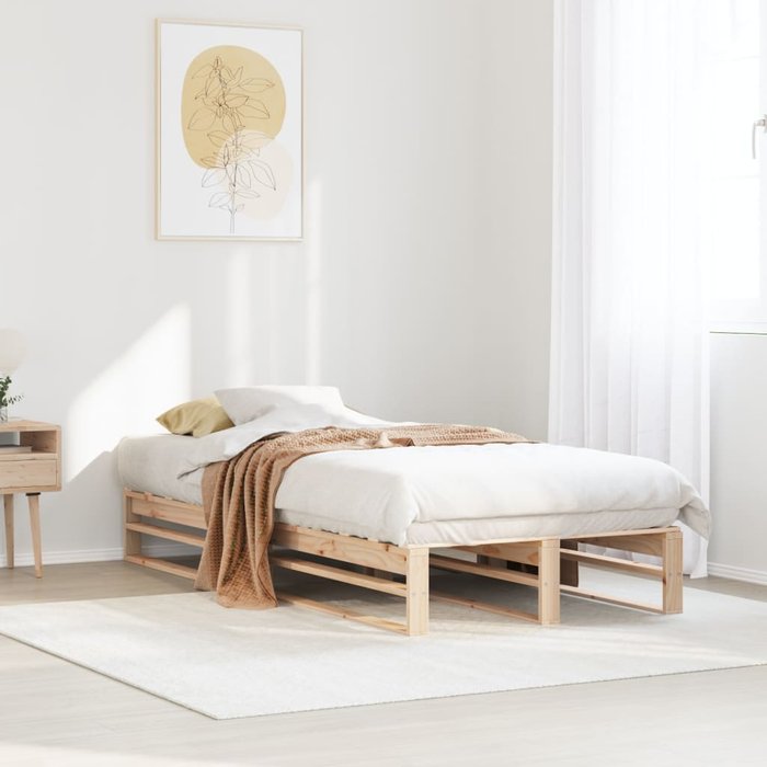 Estructura de cama sin colchón madera maciza de pino 100x200 cm vidaxl