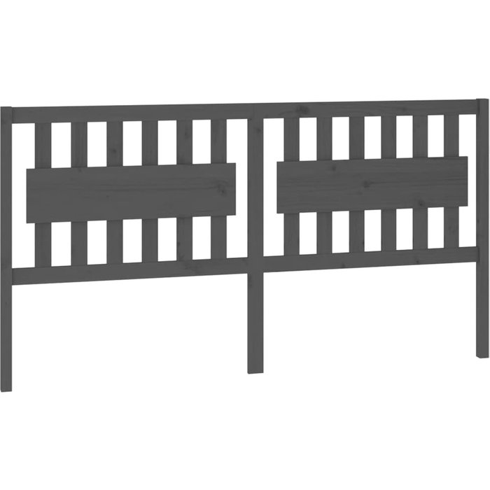 Cabecero de cama madera maciza de pino gris 185,5x4x100 cm - comfortxl