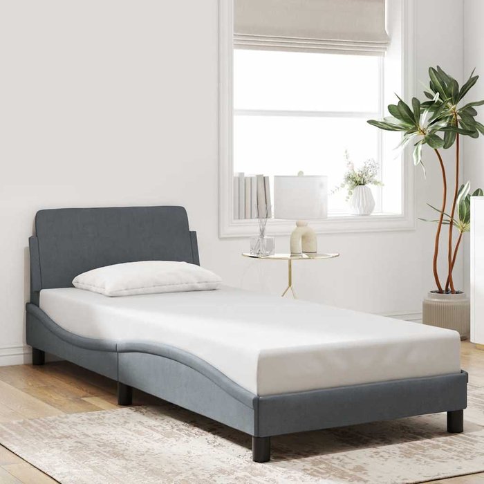 Estructura de cama dover terciopelo gris oscuro 80x200 cm vidaxl