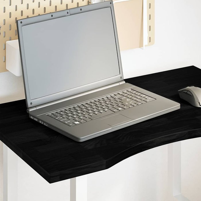 Tablero de escritorio rectangular de madera maciza de roble marrón oscuro